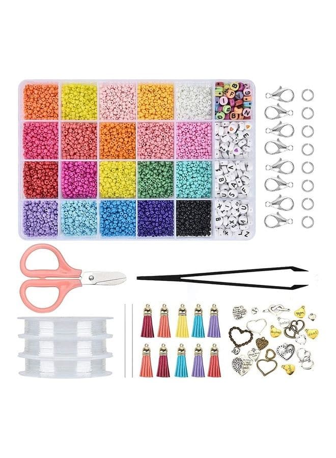 Seed Beads And Alphabet Letter Jewellery Making Kit
