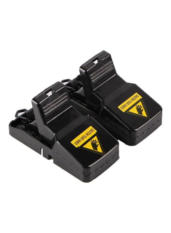 2-PIece Reusable Plastic Mouse Trap Black