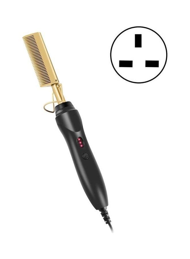 Multifunctional Curly Hair Straightening Stick Electric Comb Gold/Black