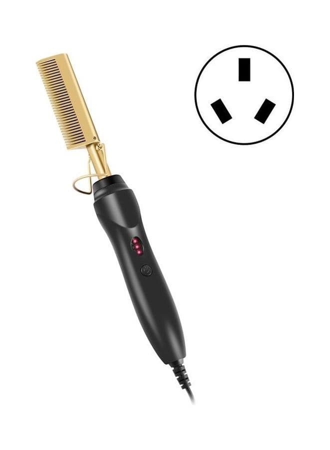 Multifunctional Hair Straightening Stick Electric Comb Gold/Black