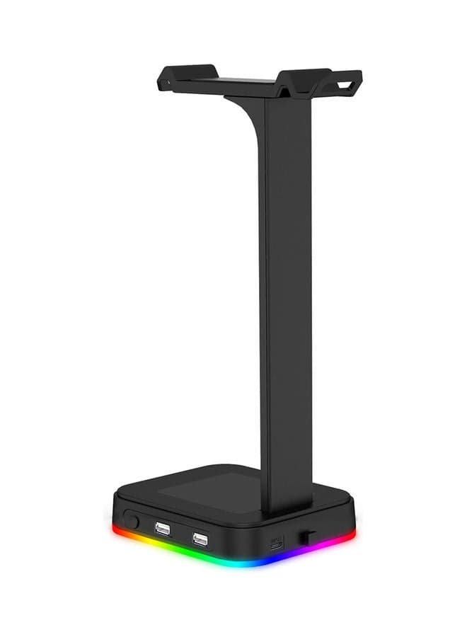 RGB Gaming Detachable Headphone Holder Black