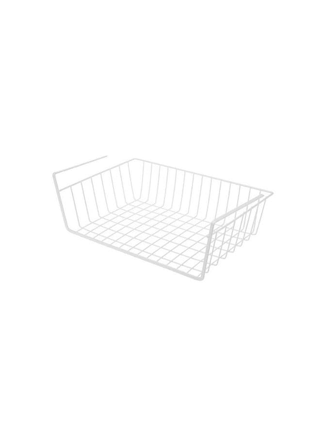 Under Shelf Storage Organization Basket White 32.5x12.5x12.5cm