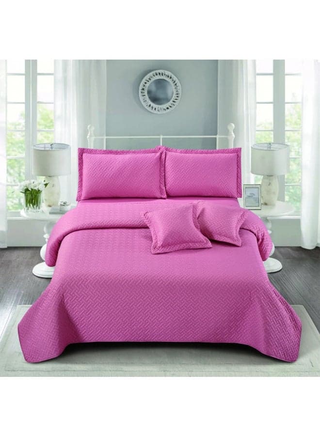 6-Piece Summer Quilt Set – Microfiber Pink 220x240cm
