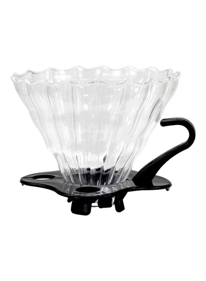 V60 Glass Dripper Coffee Pour Over Dripper Filter Coffee With Full Extracts Reusable Slow Brewing Home Size-02 Multicolour 14 x 12.6 x 10.8cm