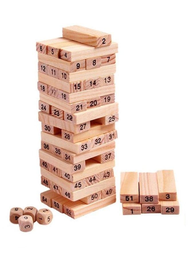 54-Piece Wooden Stacking Blocks Set