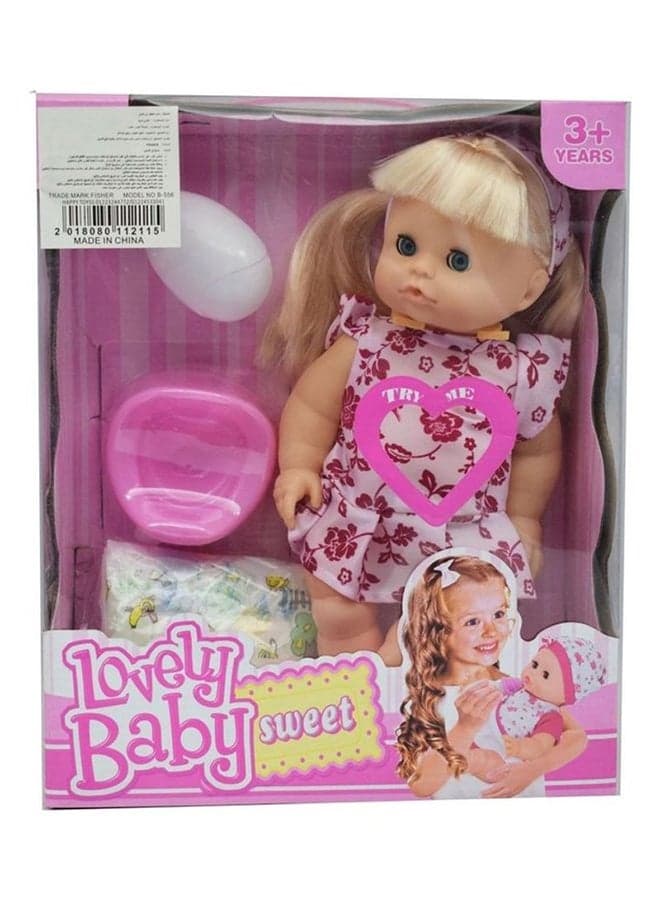 Girly Game to Teach Changing Diapers And Keeping Them With a Bottle Baby Doll