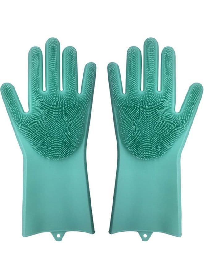 Pair Of 1 Magic Dish Washing Gloves Green 40x16x7cm