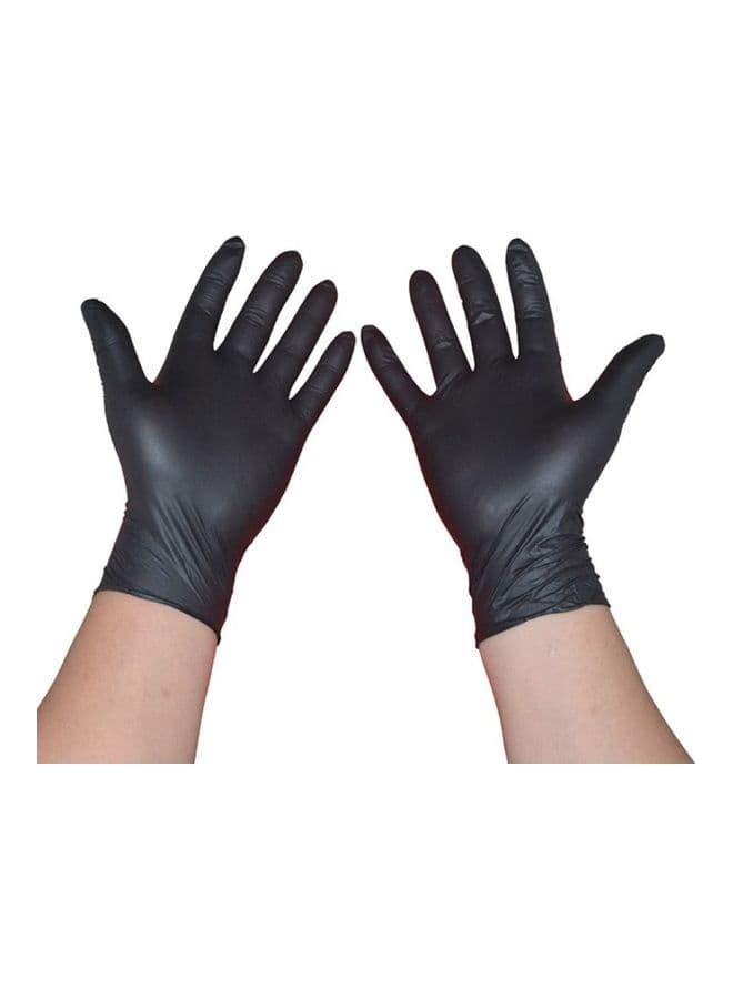Pair Of 50 Disposable Nitrile Gloves Black