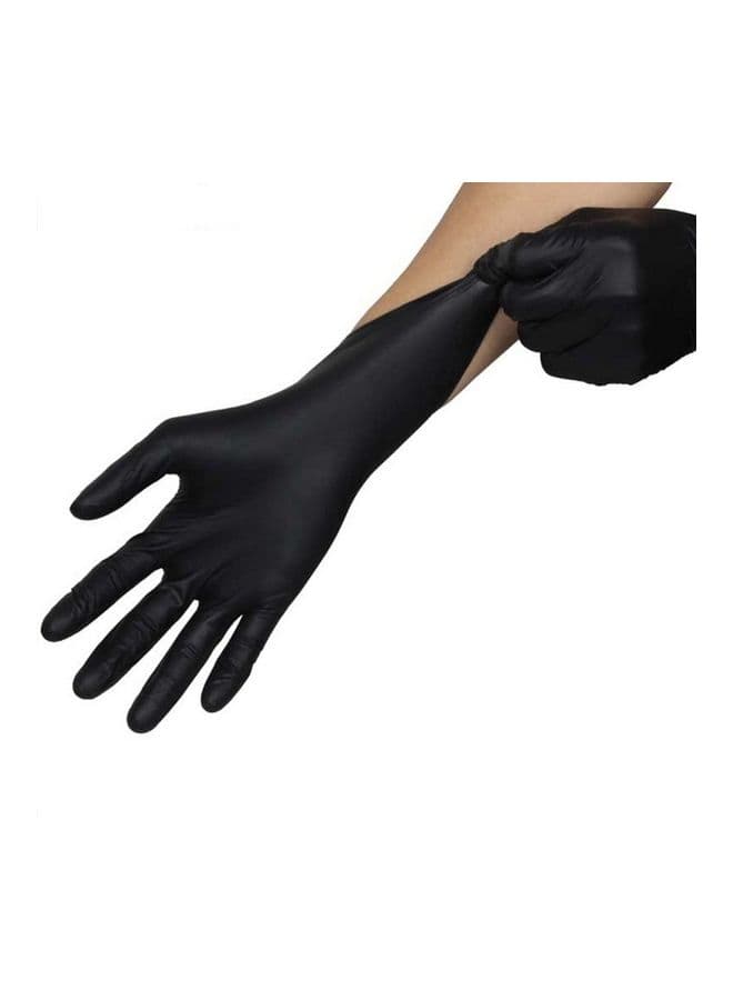 Pair Of 50 Disposable Latex Gloves Black