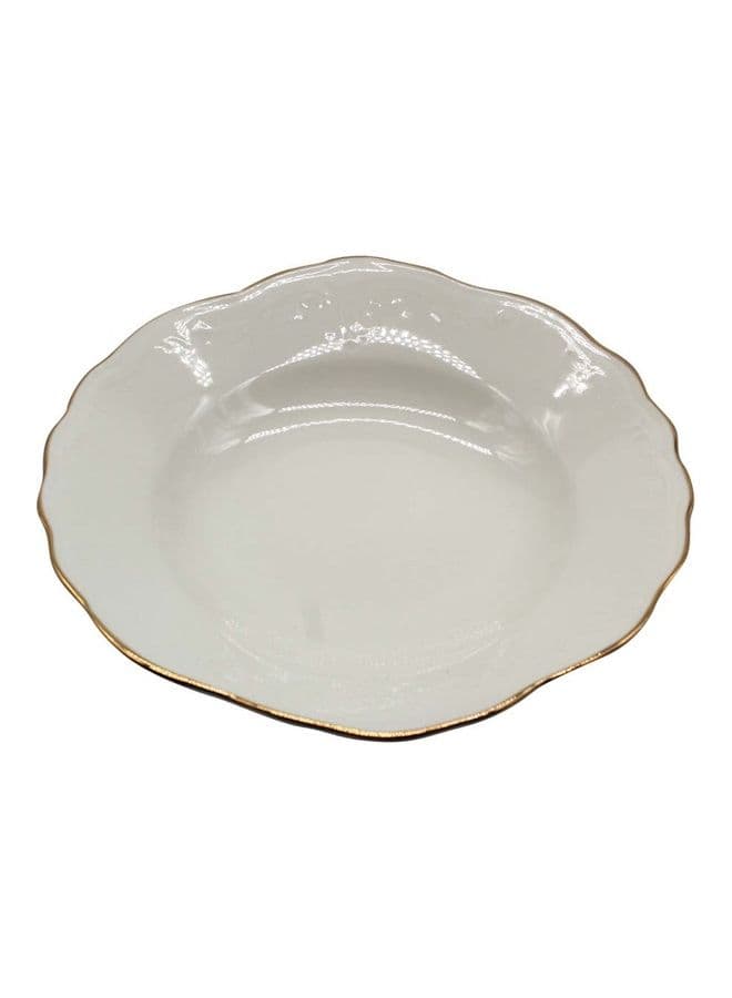 Elegant Soup Plate Grey/Gold 9inch