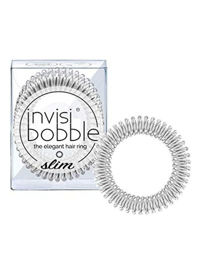 3-Piece Slim Traceless Spiral Hair Tie Clear 0.748x1.7x1.37inch
