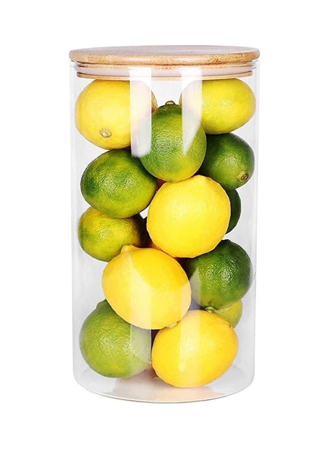 Glass Jar With Bamboo Lid Multicolour 750ml