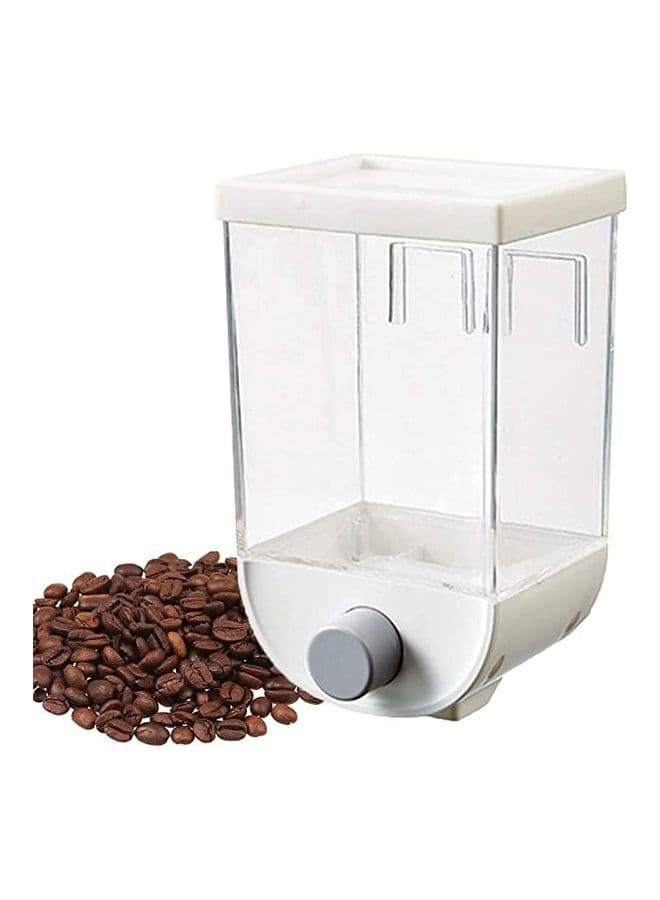 Wall Mounted Cereal Dispenser Food Storage Container Clear/White 1000ml