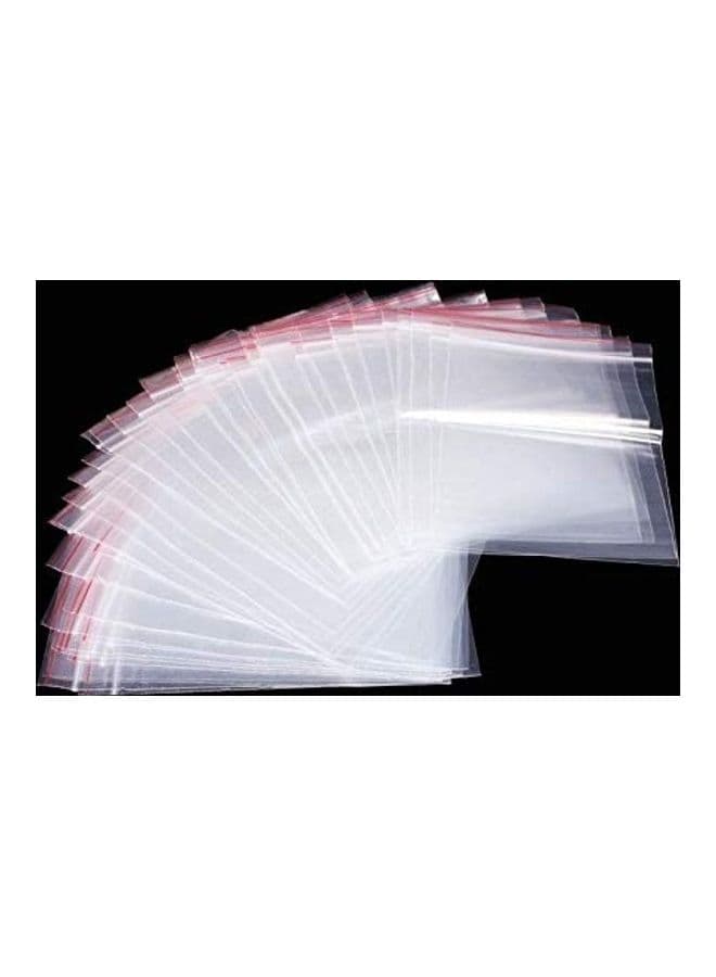 100-Piece Poly Zipper Bag Clear 6.3x9.1inch