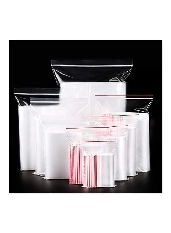100-Piece Reusable Zip Lock Packaging Bags Clear 15x20cm