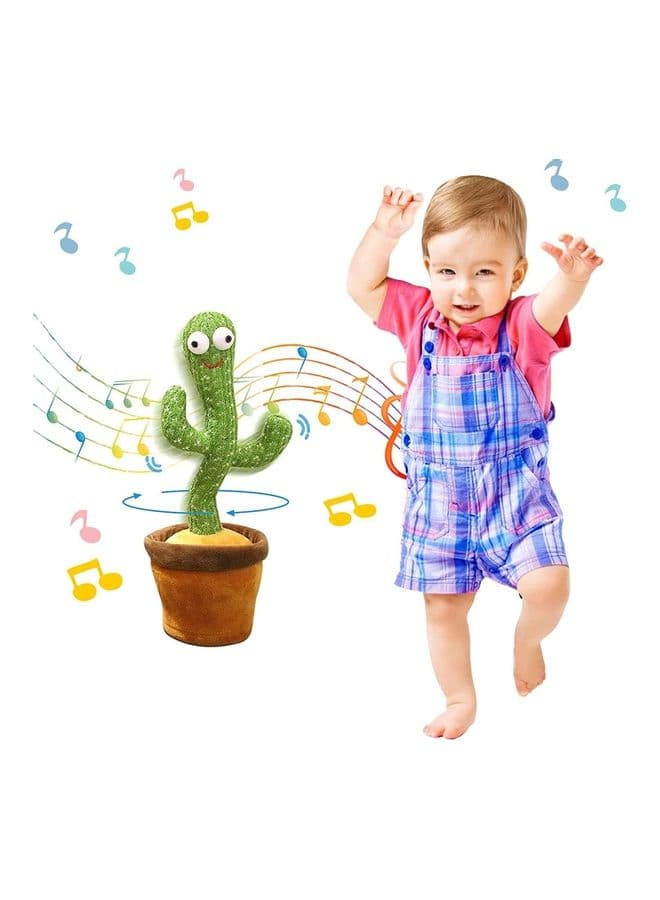 Rechargeable Dancing Cactus Plush Stuffed Toy With Music And Light For Kids 31cm