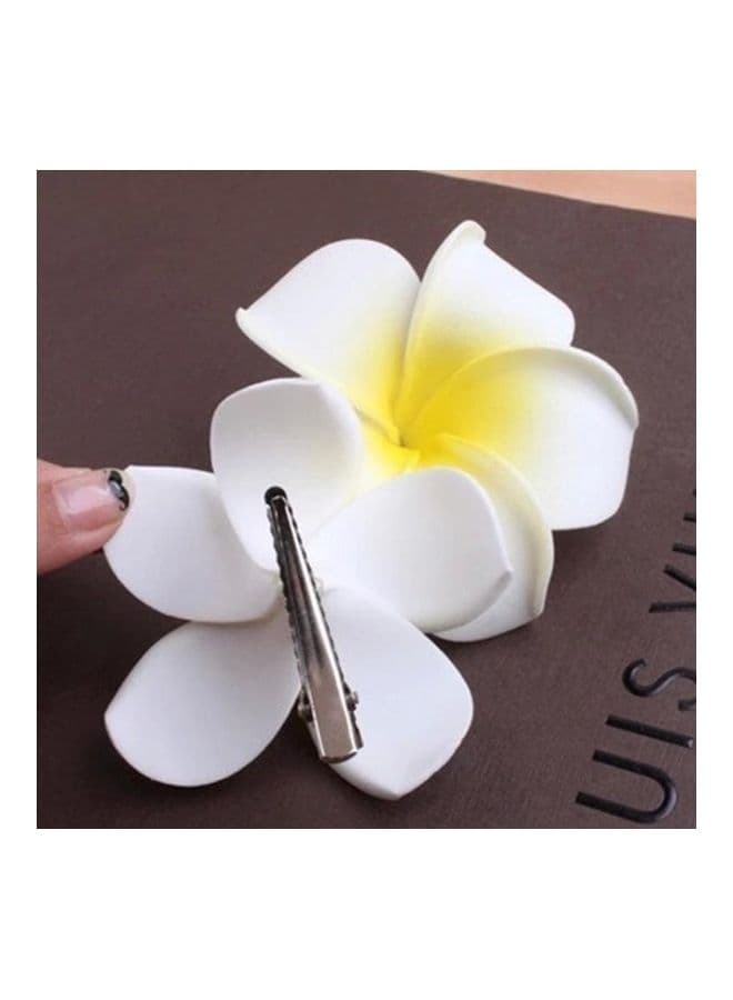 10-Piece Plumeria Flower Hairpin Bohemian Frangipani Hair Clip Yellow
