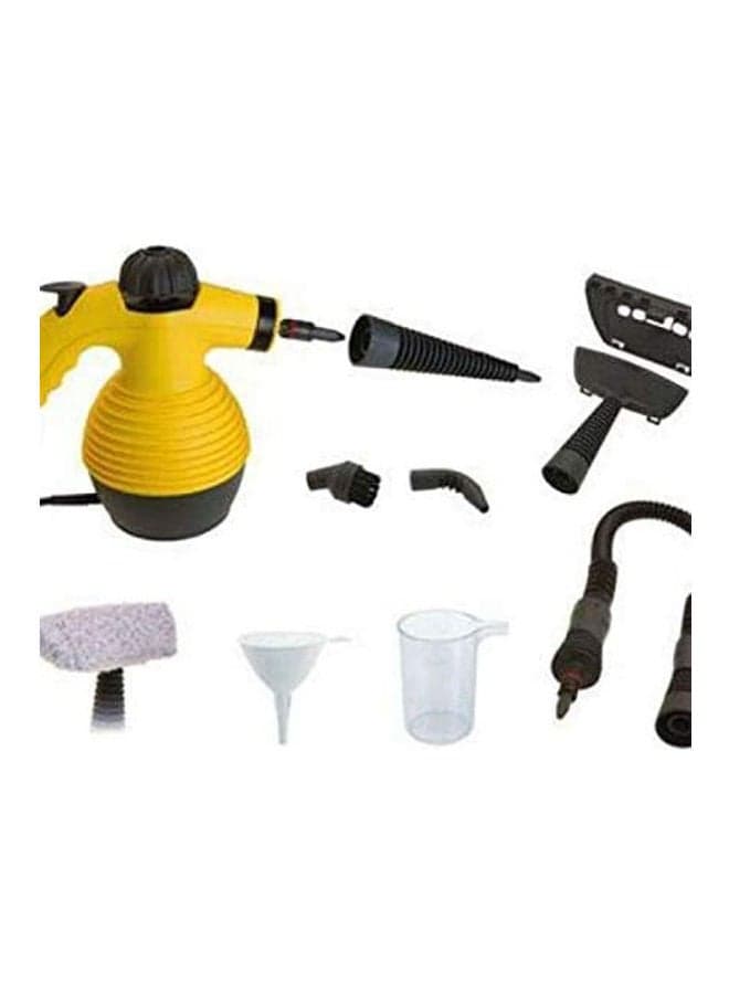 Multi Purpose Hand Held Steam Cleaner With Accessories 0.25 Liter Black-Yellow