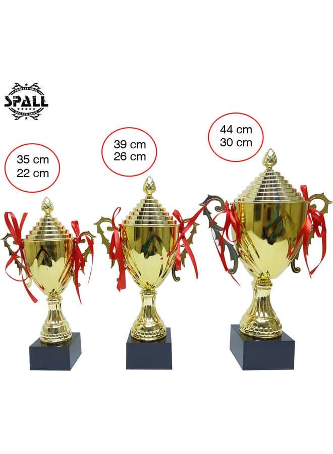 3 Piece Trophy Set Gold 44cm