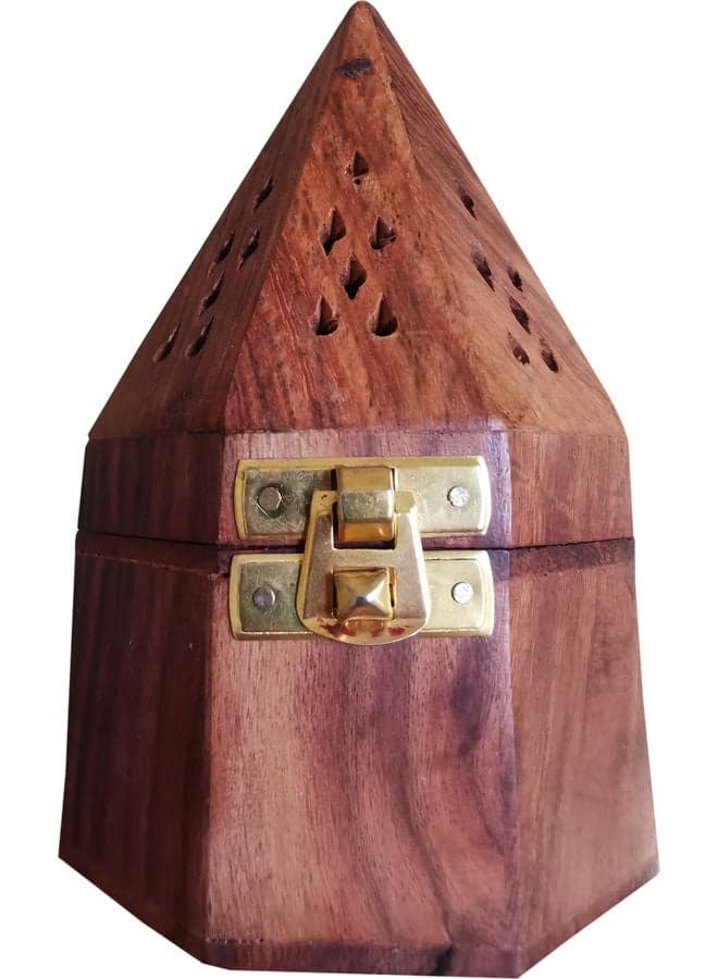 Wooden Incense Burner Holder Brown 15 x 8.5cm