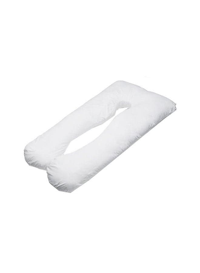 U-Shaped Comfortable Maternity Pillow Cotton White 140 x 90cm