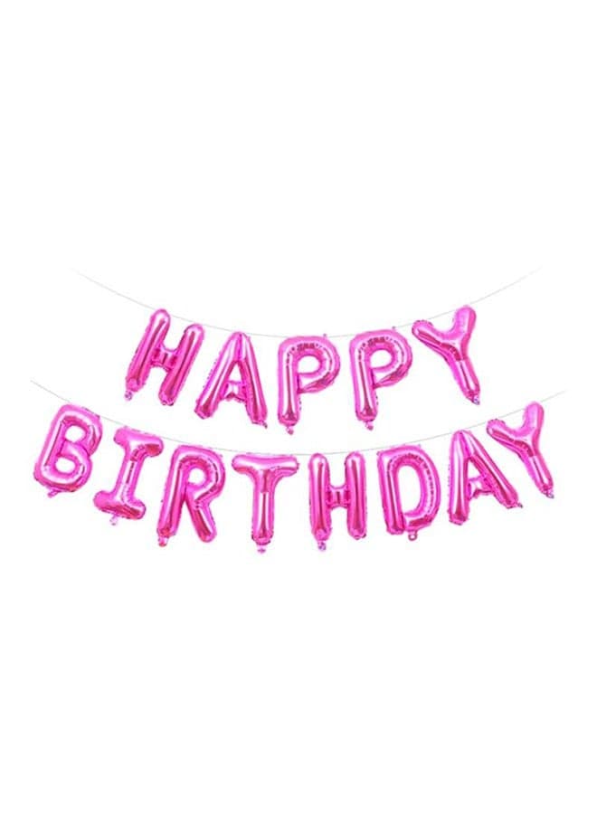 13-Piece Happy Birthday Letters Foil Balloon Set 16 Inch