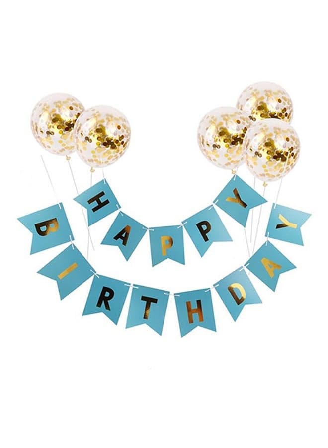 Happy Birthday Theme Banner And Balloons Set