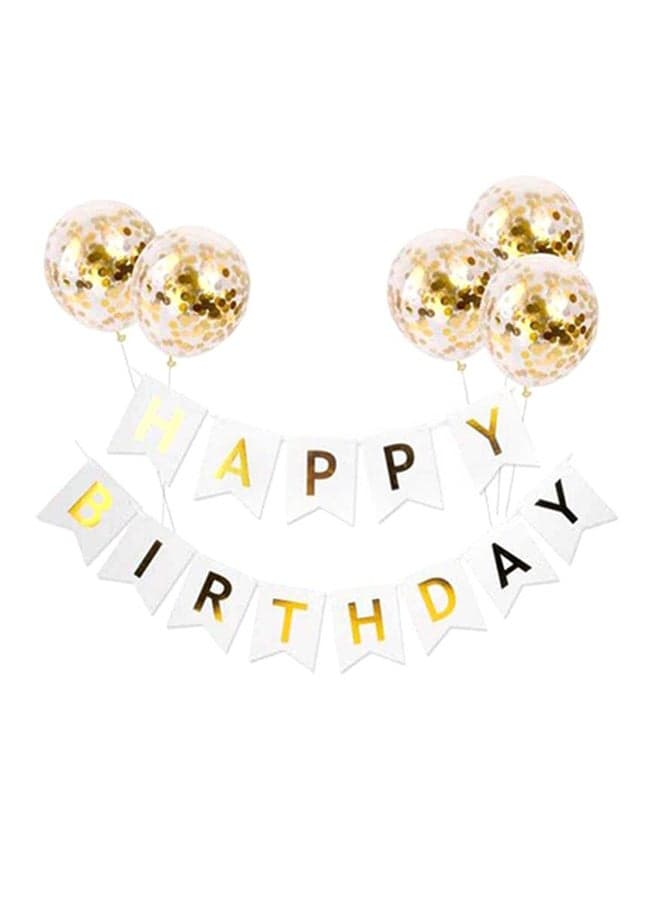 5-Piece Confetti Balloon Happy Birthday Wall Banner