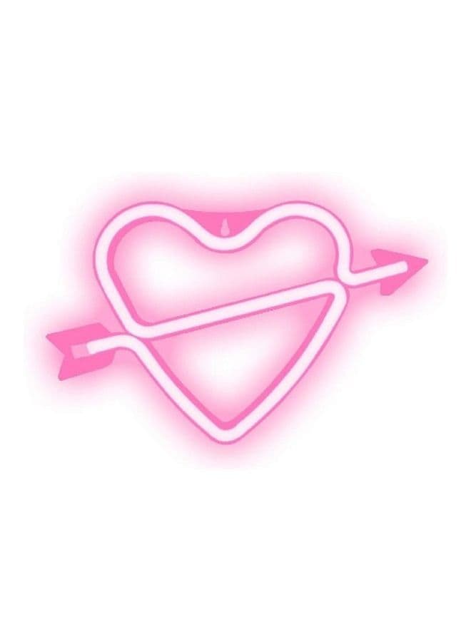 Cupid Love Neon Heart LED Light Pink 29x18cm