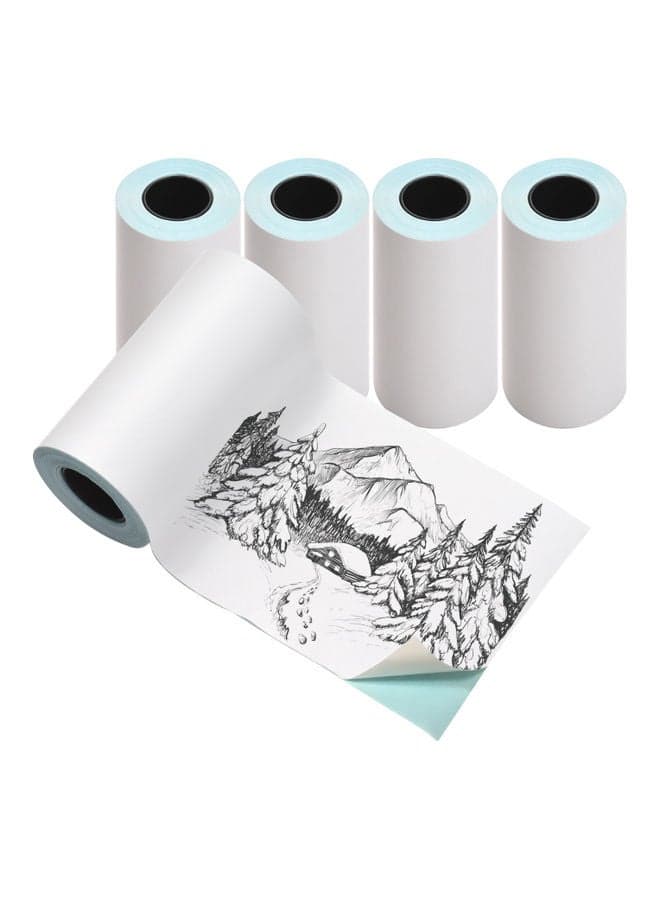5-Rolls of 57x30mm Self-Adhesive Thermal Paper A4