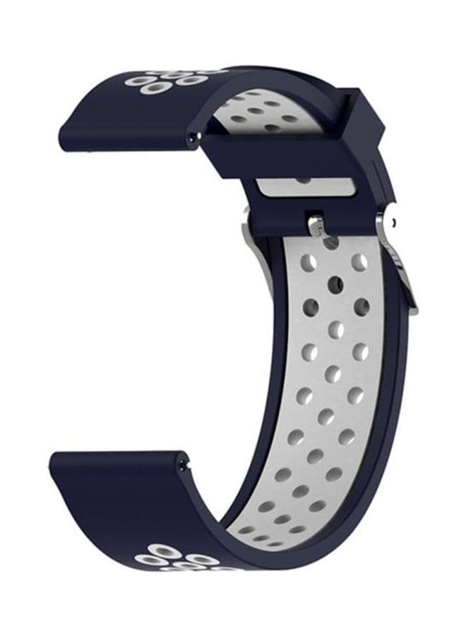 Two Tone Strap For Garmin Forerunner 245 Midnight Blue + White