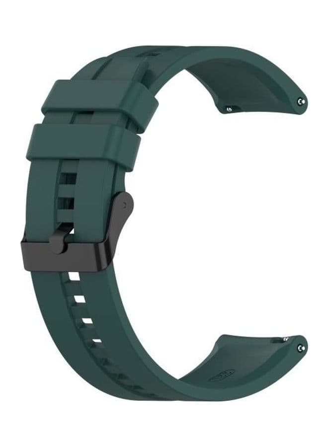 Silicone Replacement Strap Watchband with Black Steel Buckle For Huawei Watch GT 2 Pro Dark Green