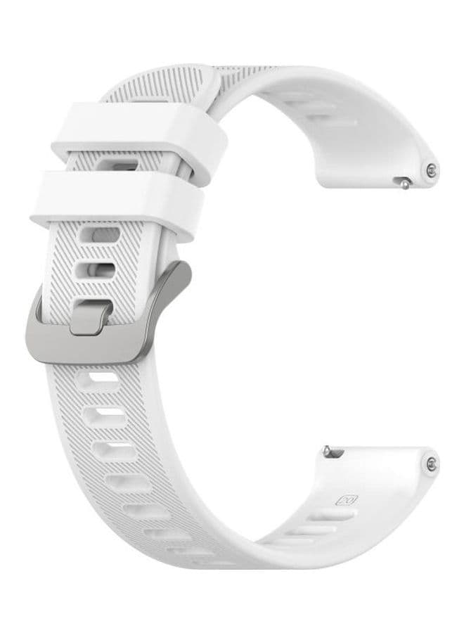 Twill Silicone Replacement Strap Watchband For Garmin Forerunner 158-55 White