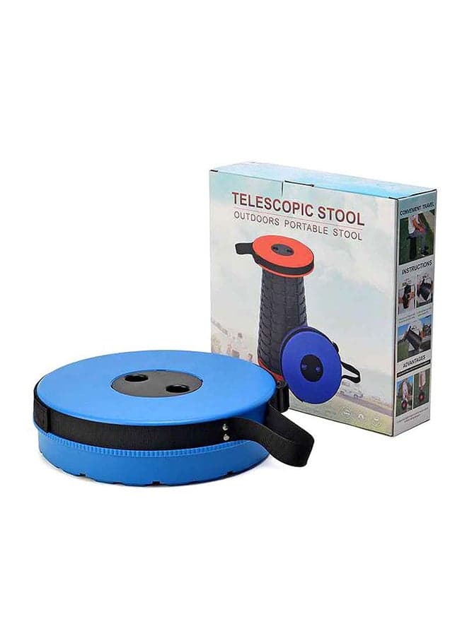 Portable Telescopic Folding Stool Black/Blue 30x10x5cm