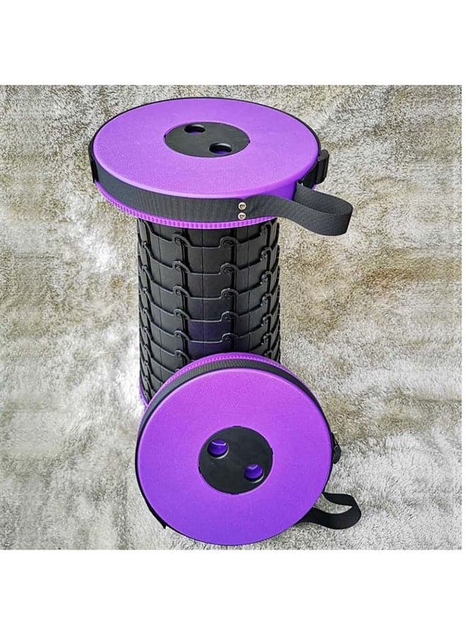 Portable Folding Stool Black/Purple 30x10x5cm