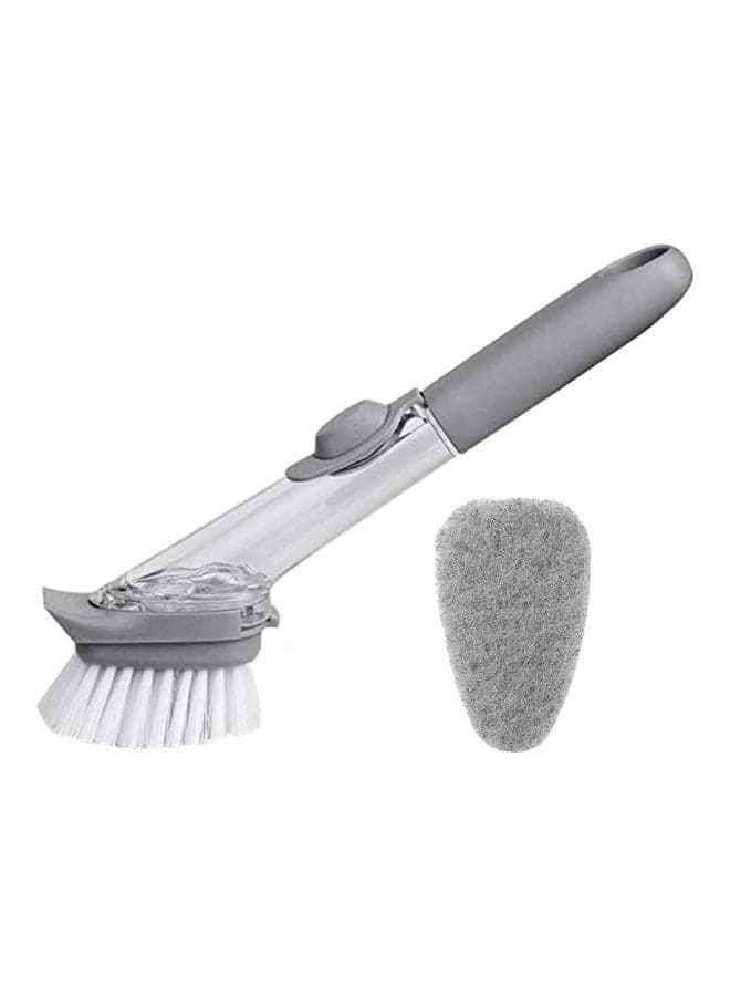2-In-1 Durable Dishwashing Pot Brush Grey