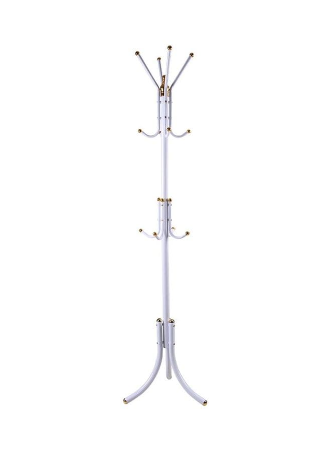 Free-Standing Metal Coat Rack White 72x20x8.5cm