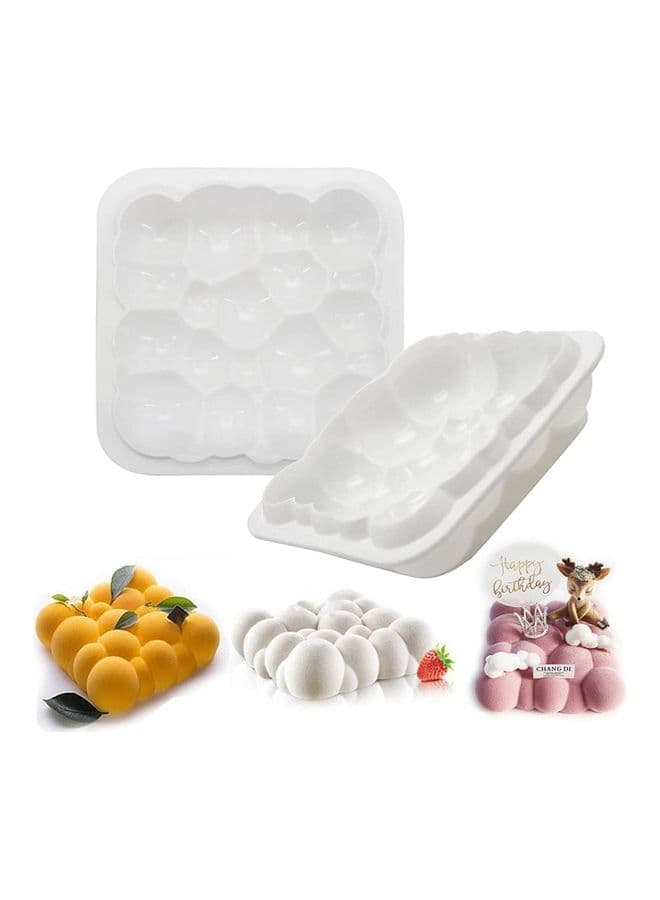 Cube Silicone Mold for Baking Chocolate Cake White 20.5 x 20.5 x 4.5cm