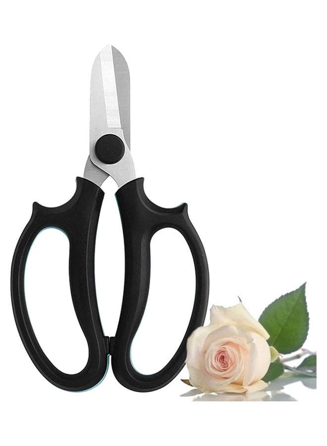 Stainless Steel Garden Flower Scissors Black 25x12.5x2.5cm