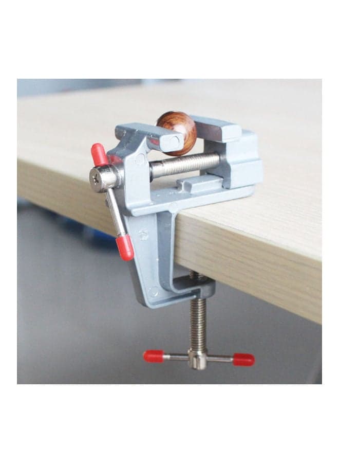 Aluminum Miniature Multi Functional Vise Clamp Silver 9 x 4 x 9cm