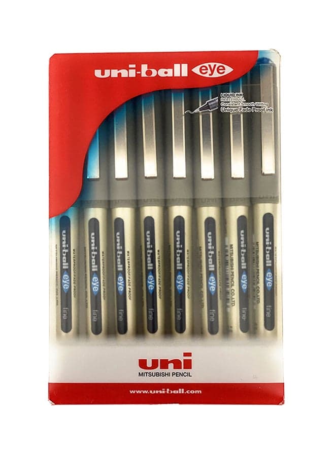8-Piece Eye Micro Blue Ink Roller Pens