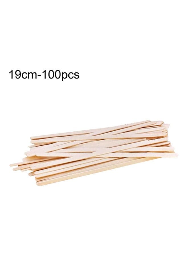 100-Piece Disposable Wood Coffee Stir Stick Beige 19cm
