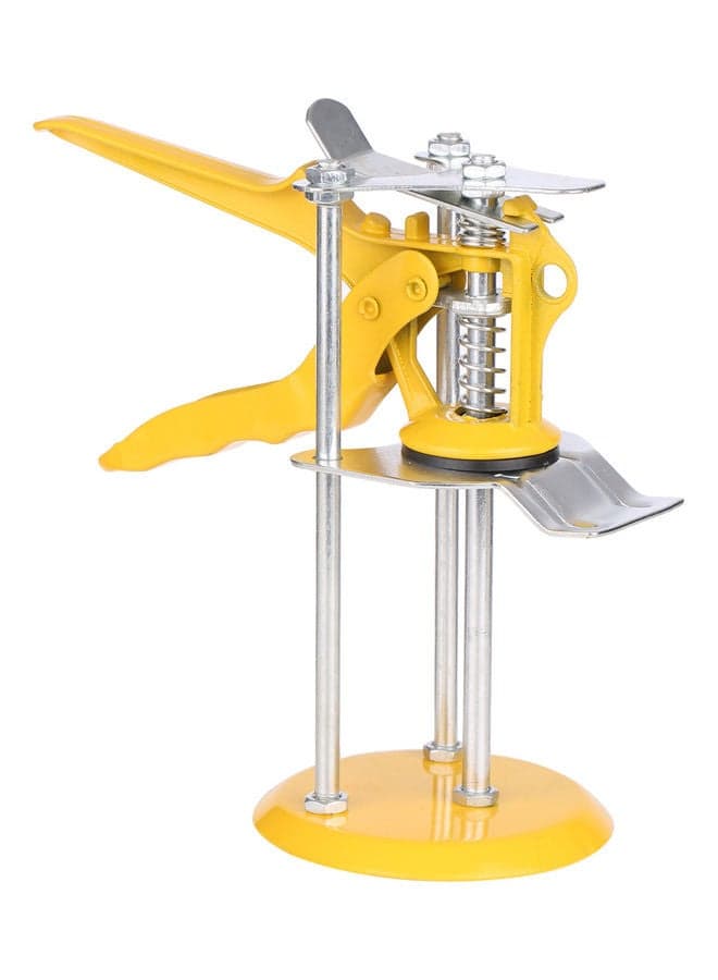 Portable Three Column Tile Leveling System Tool With Adjustable Height Yellow/Silver 20x9.50x19cm
