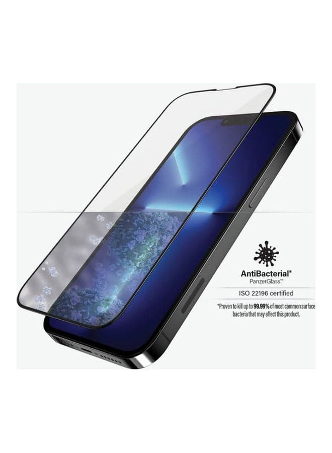 Edge-to-Edge Anti-bacterial screen protector for iPhone 13 pro Max - Black/Clear Clear