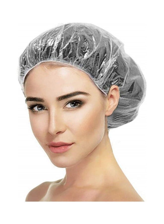 100-Piece Disposable Shower Caps Tranparent 14 x 14 x 5cm