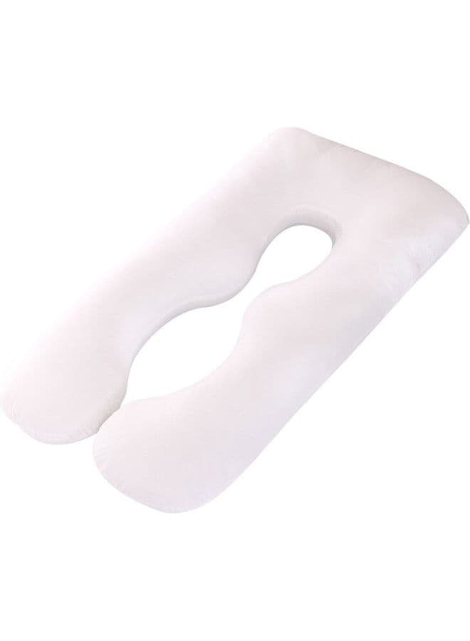 U Shaped Body Pillow Cotton White 130x70cm