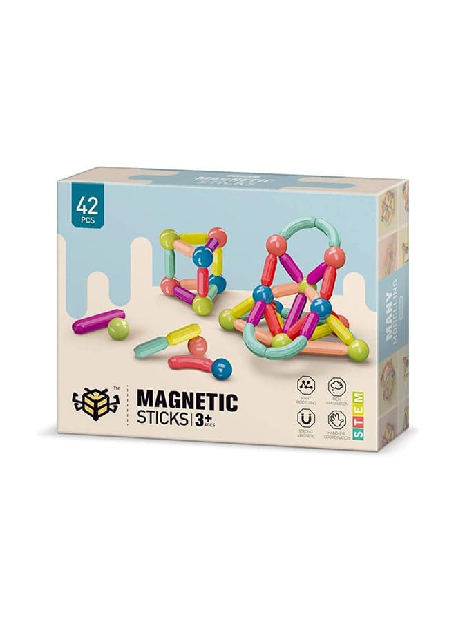 42-Piece Magnetic Building Stick Blocks 29x7x22cm