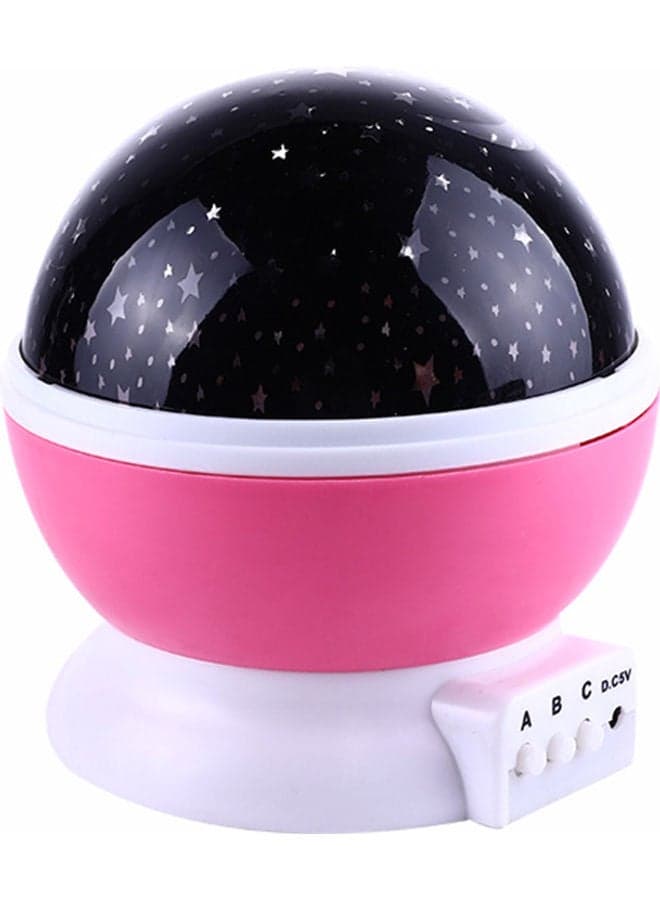 Rotatable Star Sky Moon Projector Night LED Light Pink 14.5x13x13cm