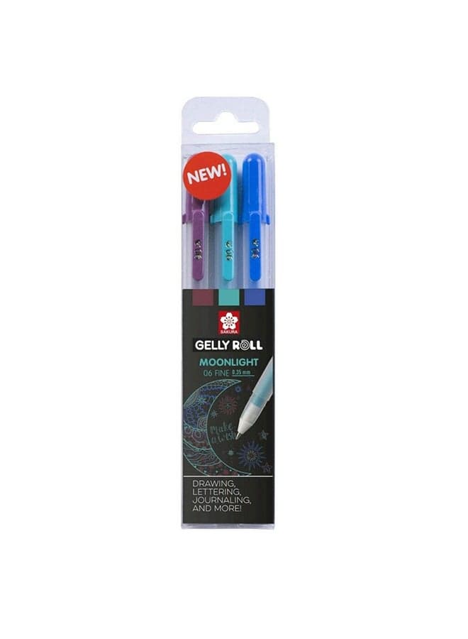 3-Piece Gelly Roll Pen Moonlight Galaxy Set Multicolor