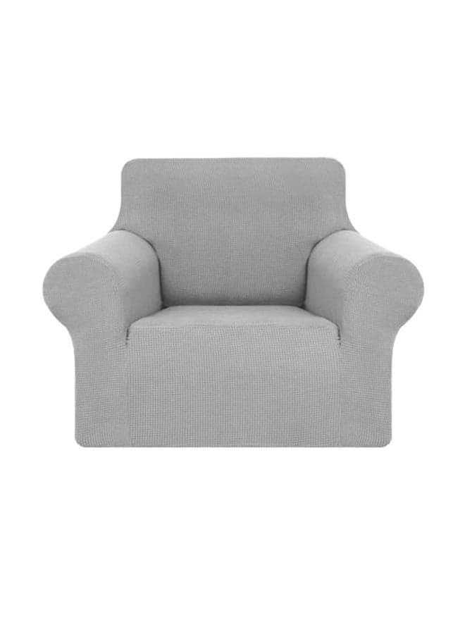 Single Stretch Sofa Cover Light Grey 90x140cm